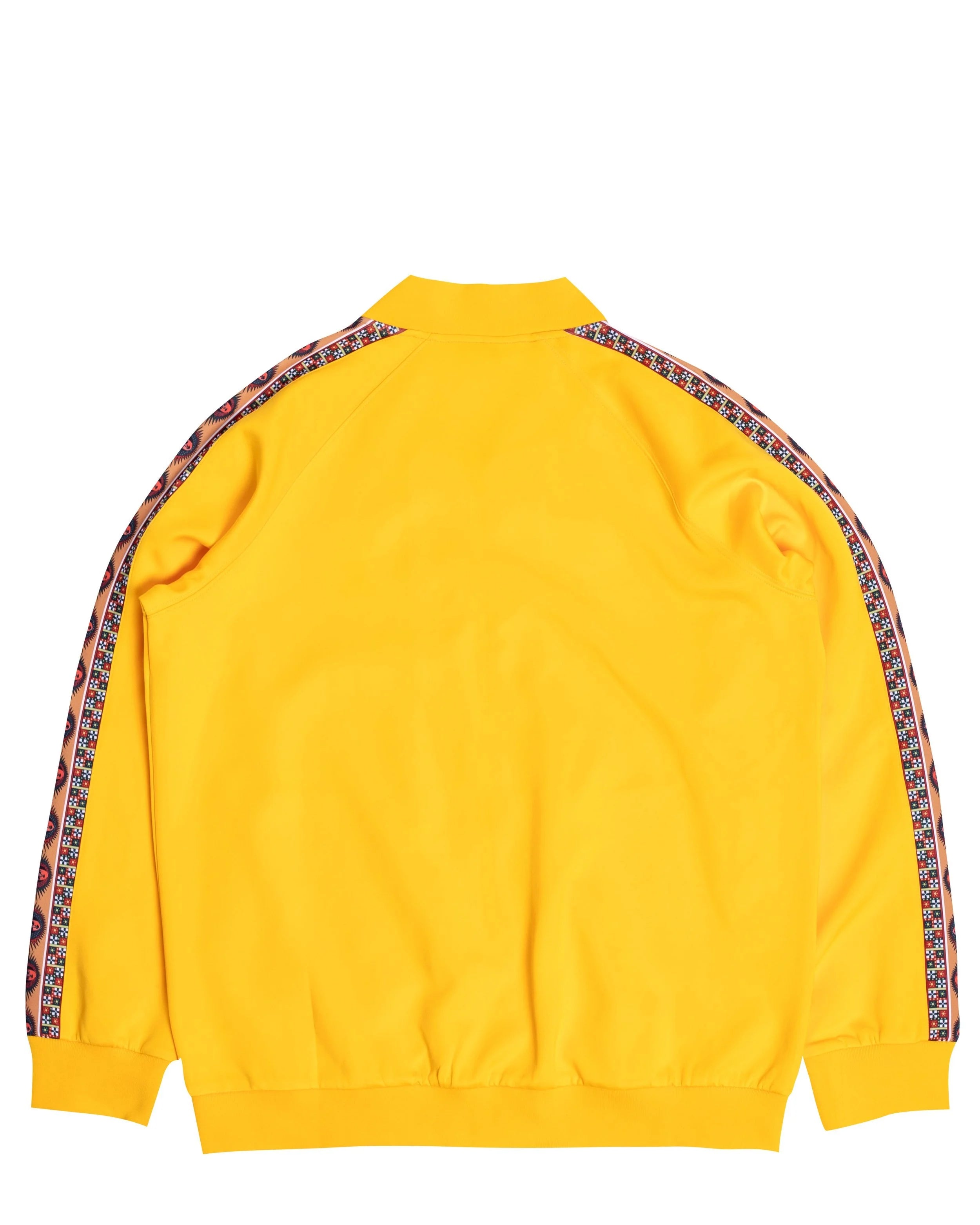 YEMA Addis Yellow track jacket with Ethiopian heritage angels motif and relaxed sporty fit