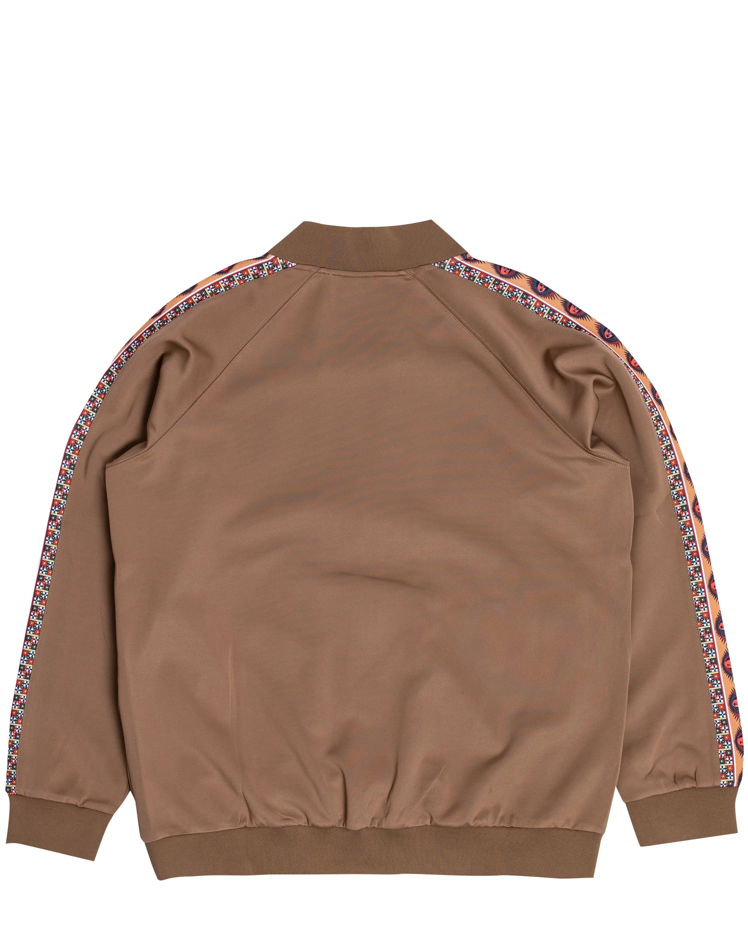 YEMA Classic track jacket in Kibera Soil featuring 17th century Abyssinian angels motif