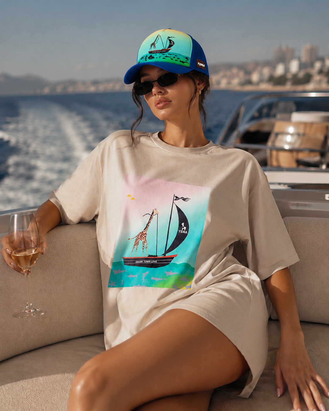 YEMA CAPTAIN GIRAFFE DRESS TEE IN LALIBELA