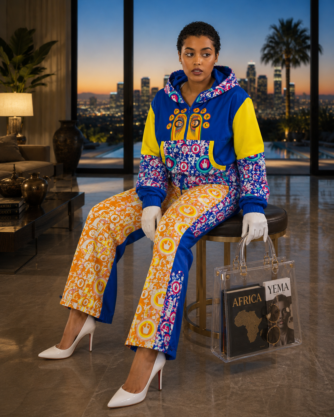 YEMA KLASSIC 2 CROP JACKET IN BLUE