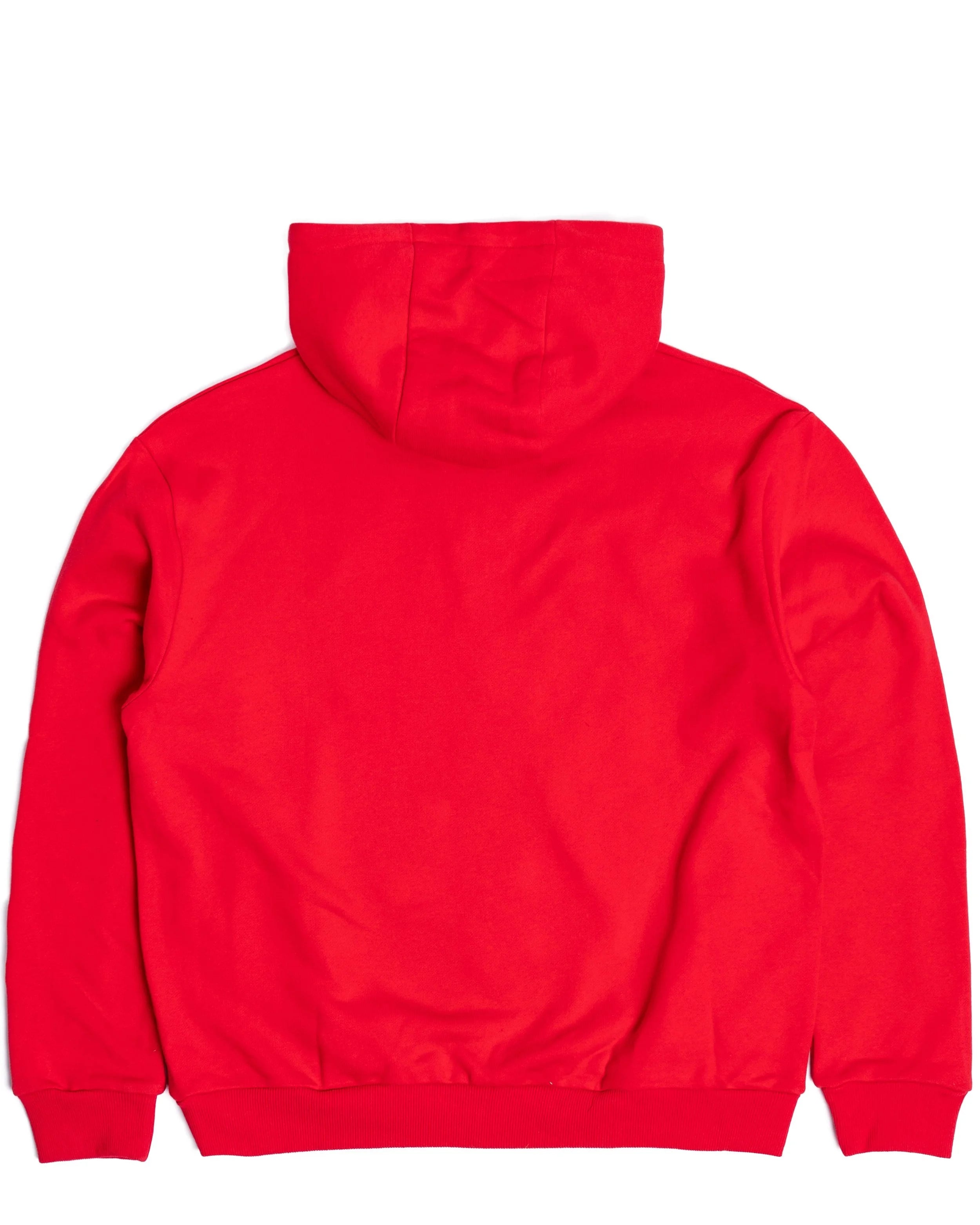 YEMA GJH hoodie in Lali Red featuring Good Joyful Human embroidery and skating giraffe motif