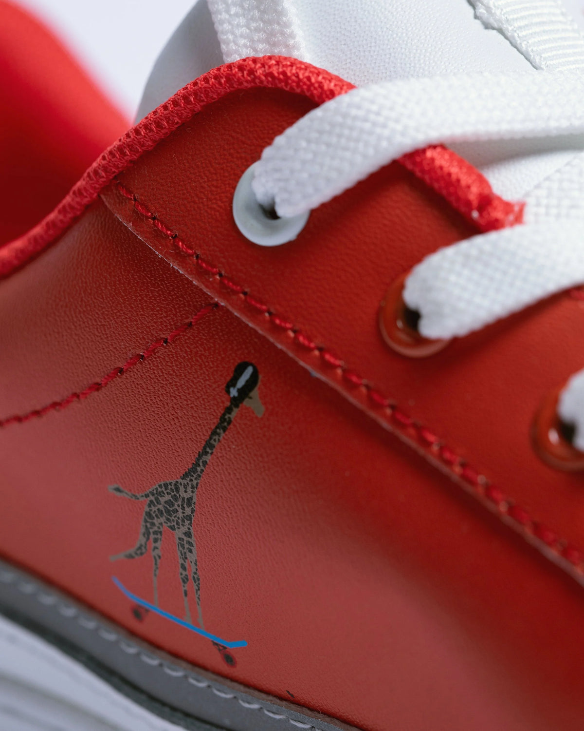 YEMA Jasuba Sneakers in Addis Red | Leather Giraffe Sneakers
