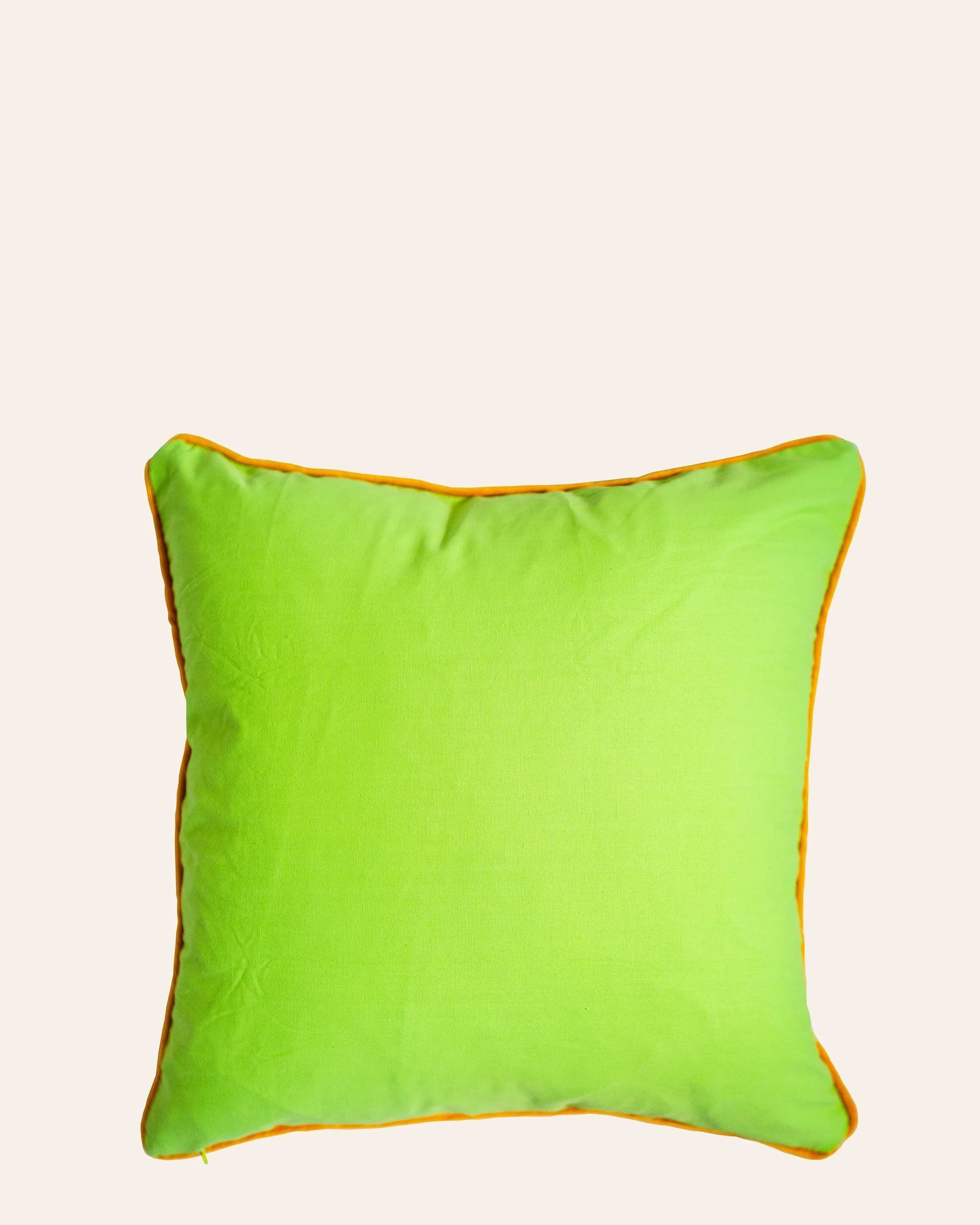 Back view of YEMA pillow case showing zipper closure and premium cotton construction
